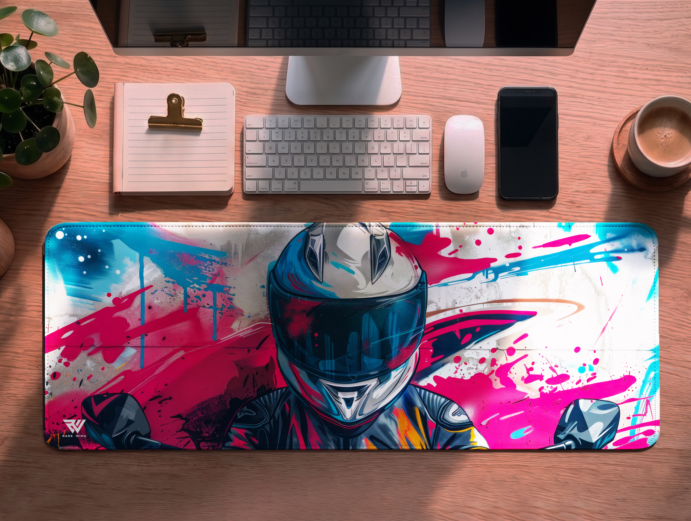 Urban Rider Graffiti Desk Mat - custom printed gaming mouse pad and desk mat