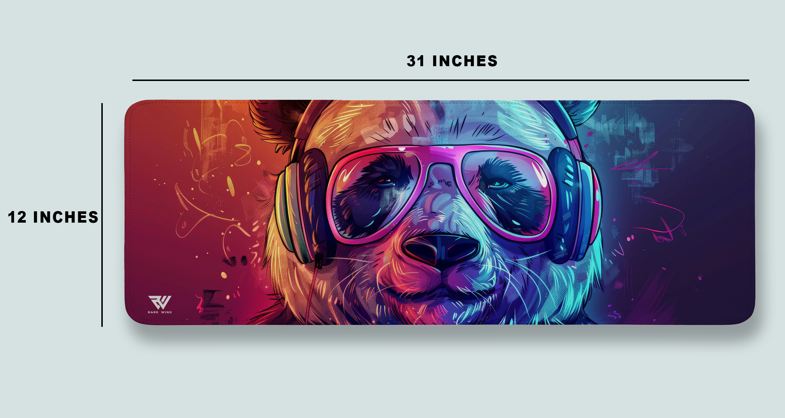 Neon Beat Panda Desk Mat photo 4