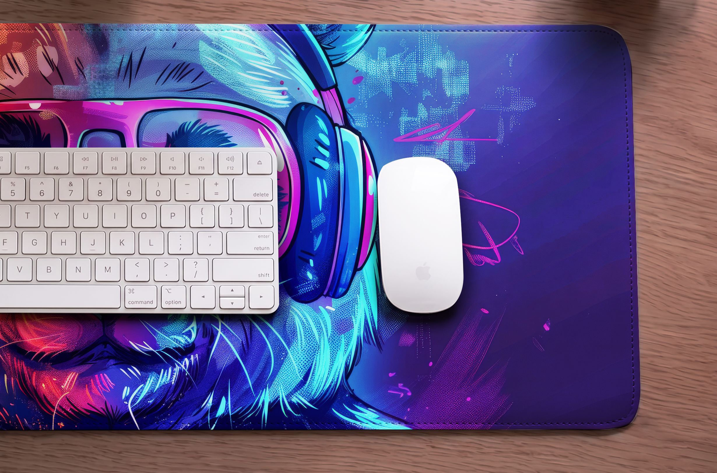 Neon Beat Panda Desk Mat photo 3