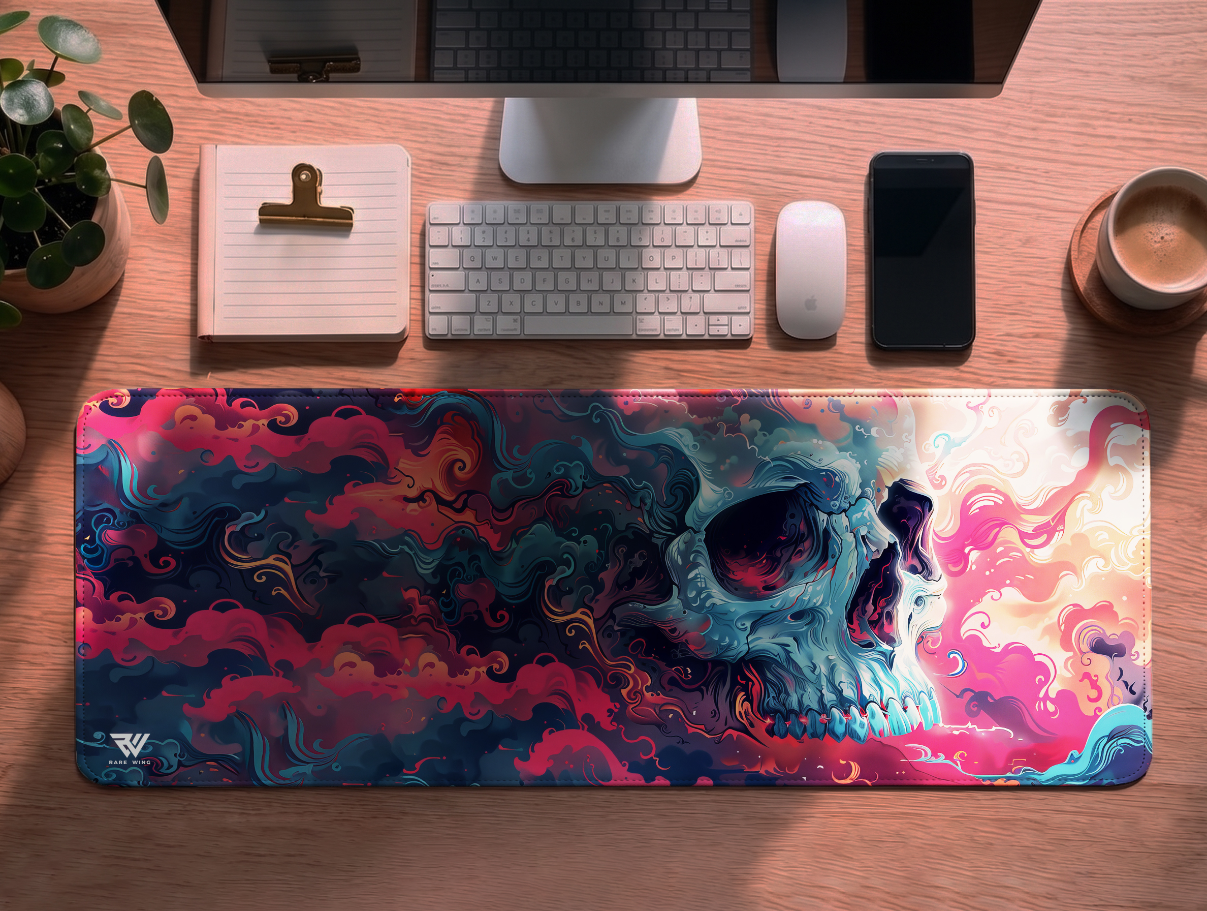 Nebula Skull Desk Mat - custom printed gaming mouse pad and desk mat