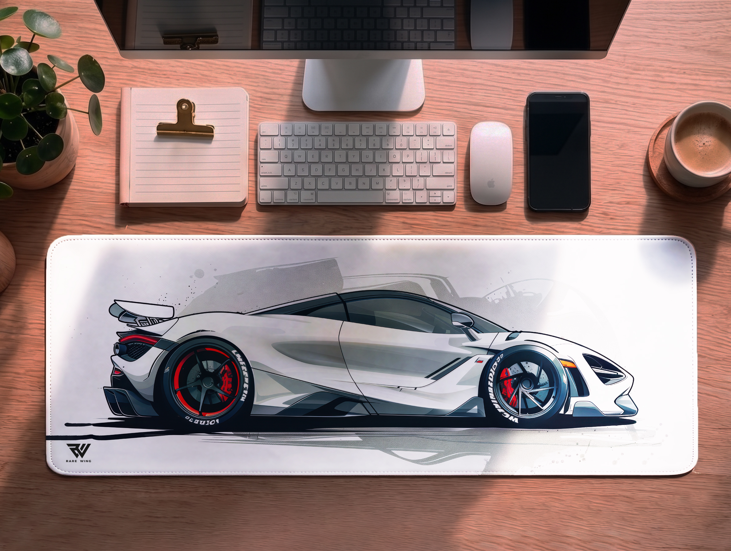 Velocity Hypercar Speed Desk Mat - custom printed gaming mouse pad and desk mat