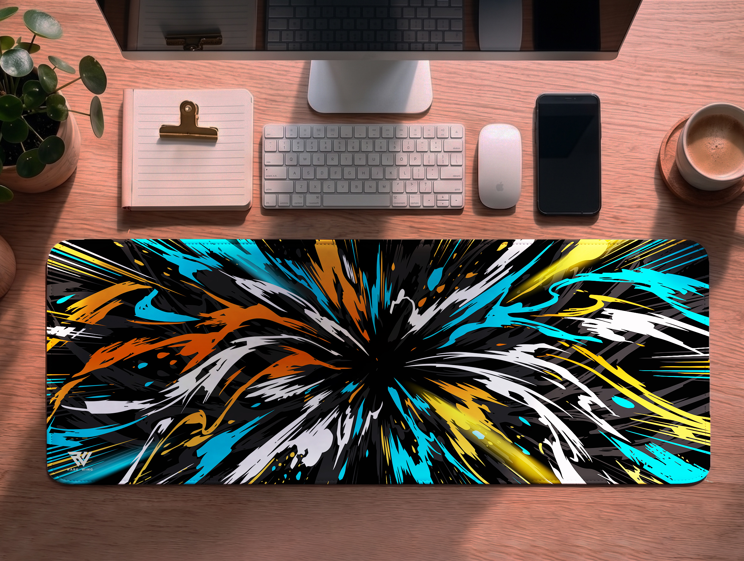 Hyperdrive Splash Desk Mat - custom printed gaming mouse pad and desk mat