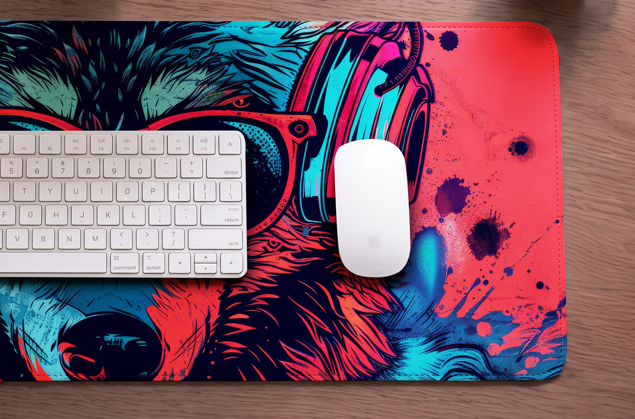 DJ Alpha Wolf Desk Mat photo 3