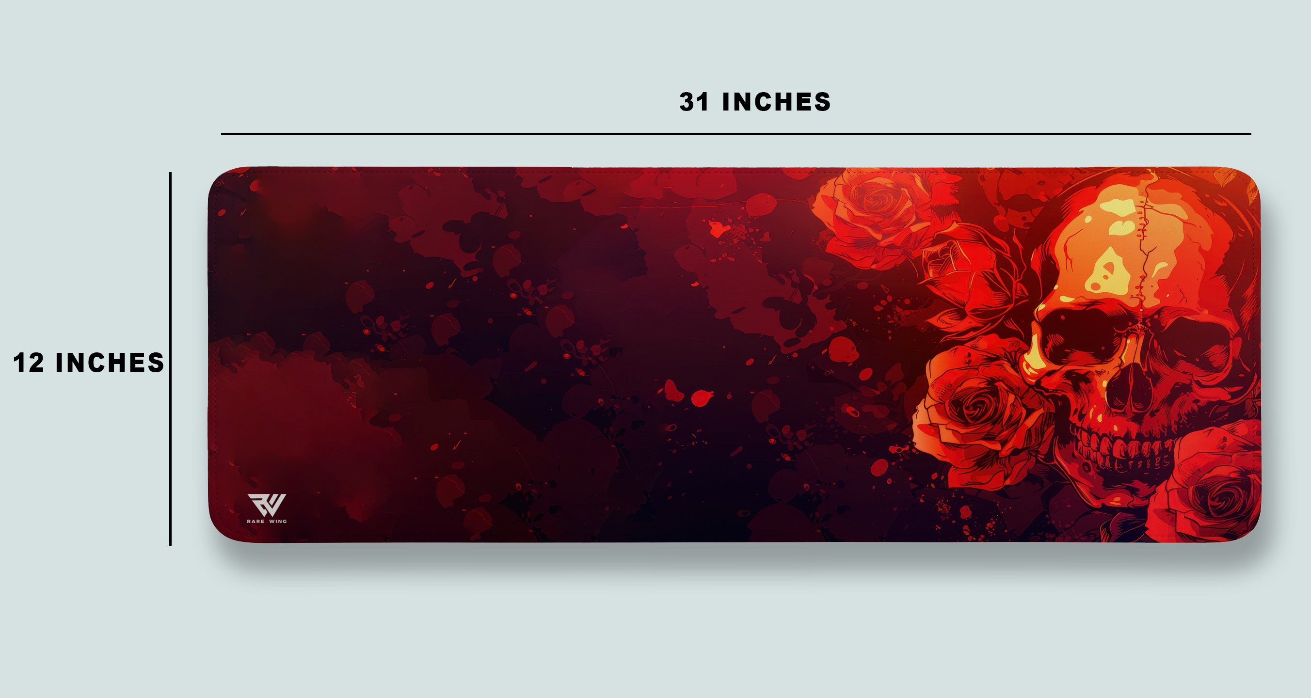 Crimson Rose Skull Desk Mat photo 4